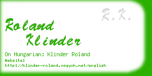 roland klinder business card